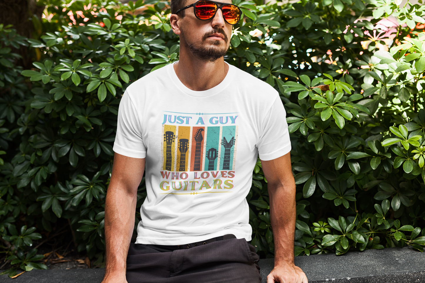 Guitar Headstocks Unisex T-Shirt - 'Just a Guy Who Loves Guitars'