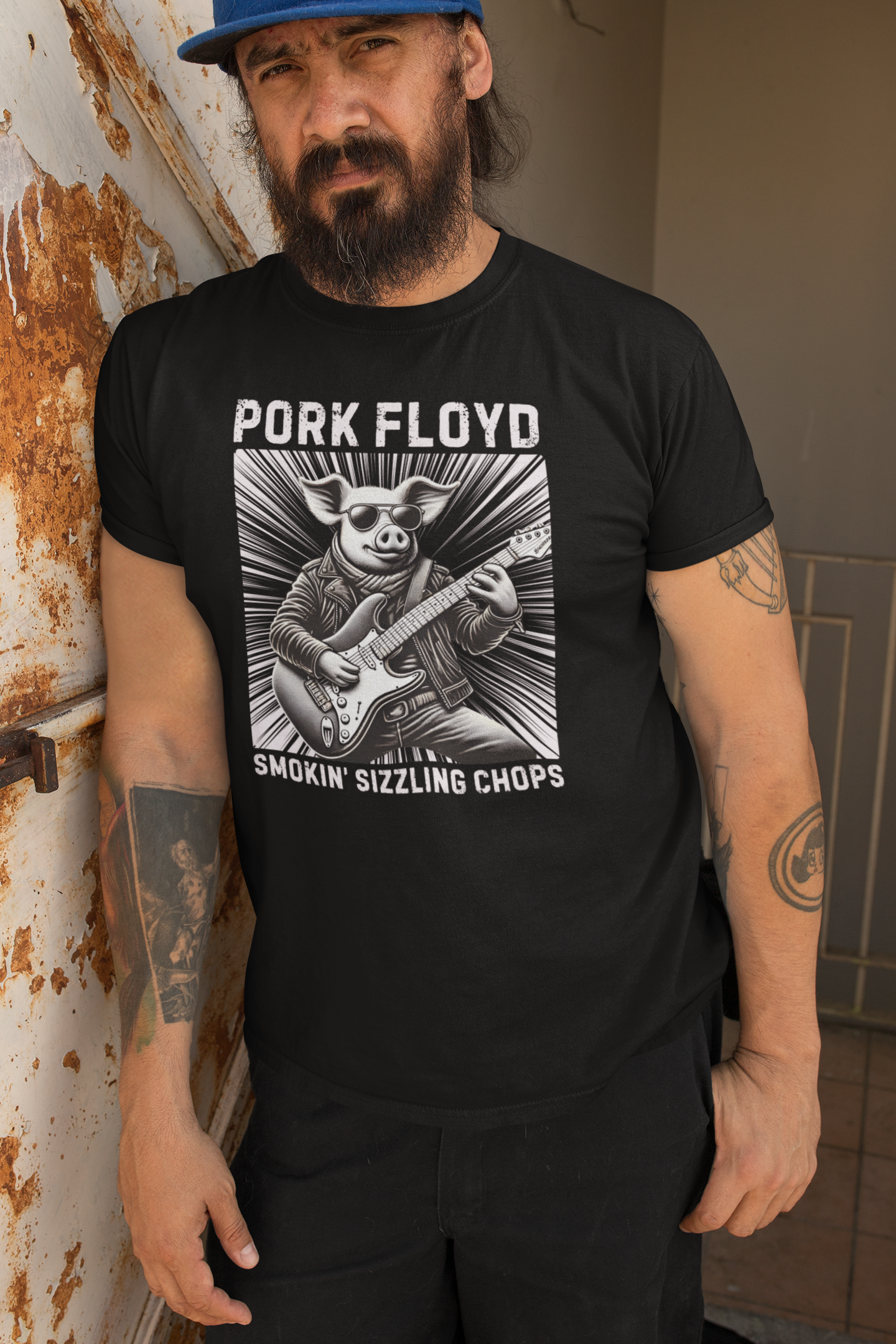 Graphic Tee - Pork Floyd Rock Stratocaster Guitar T-Shirt