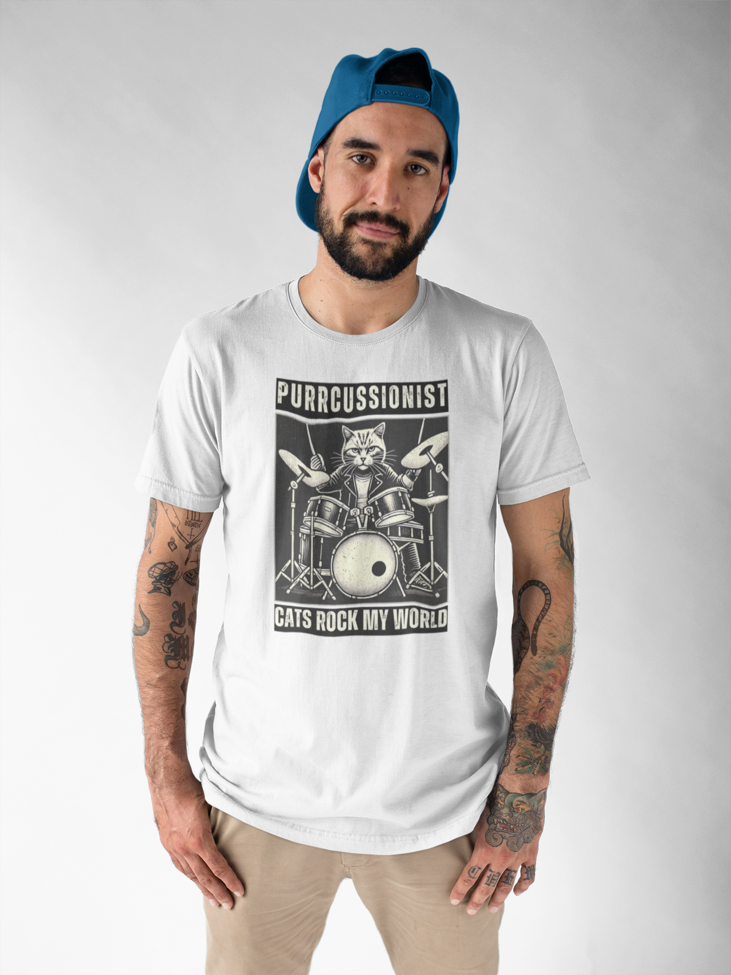 Cat Rocker T-Shirt - Purrcussionist
