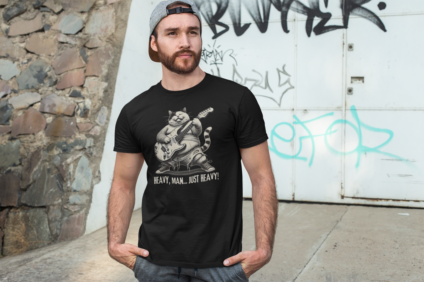 Cat Guitar Unisex T-Shirt - Heavy, Man... Just Heavy!