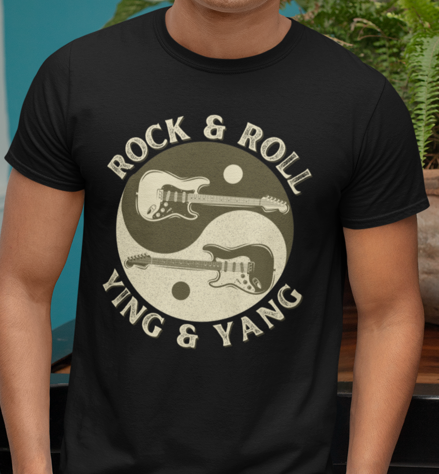 Yin Yang Guitar T-Shirt — Spiritual Balance & Harmony Music Tee