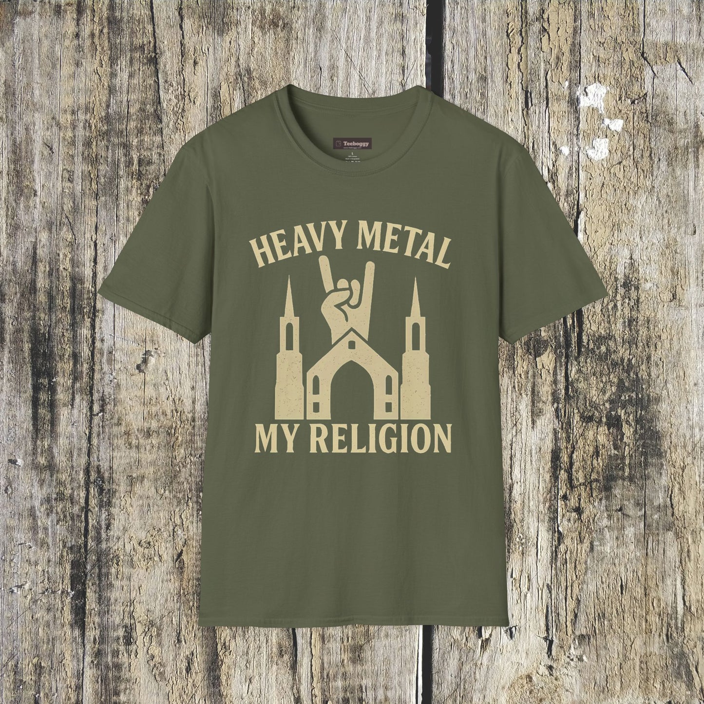 Heavy Metal Church T-Shirt — Fist Emblem Tee for Metal Fans