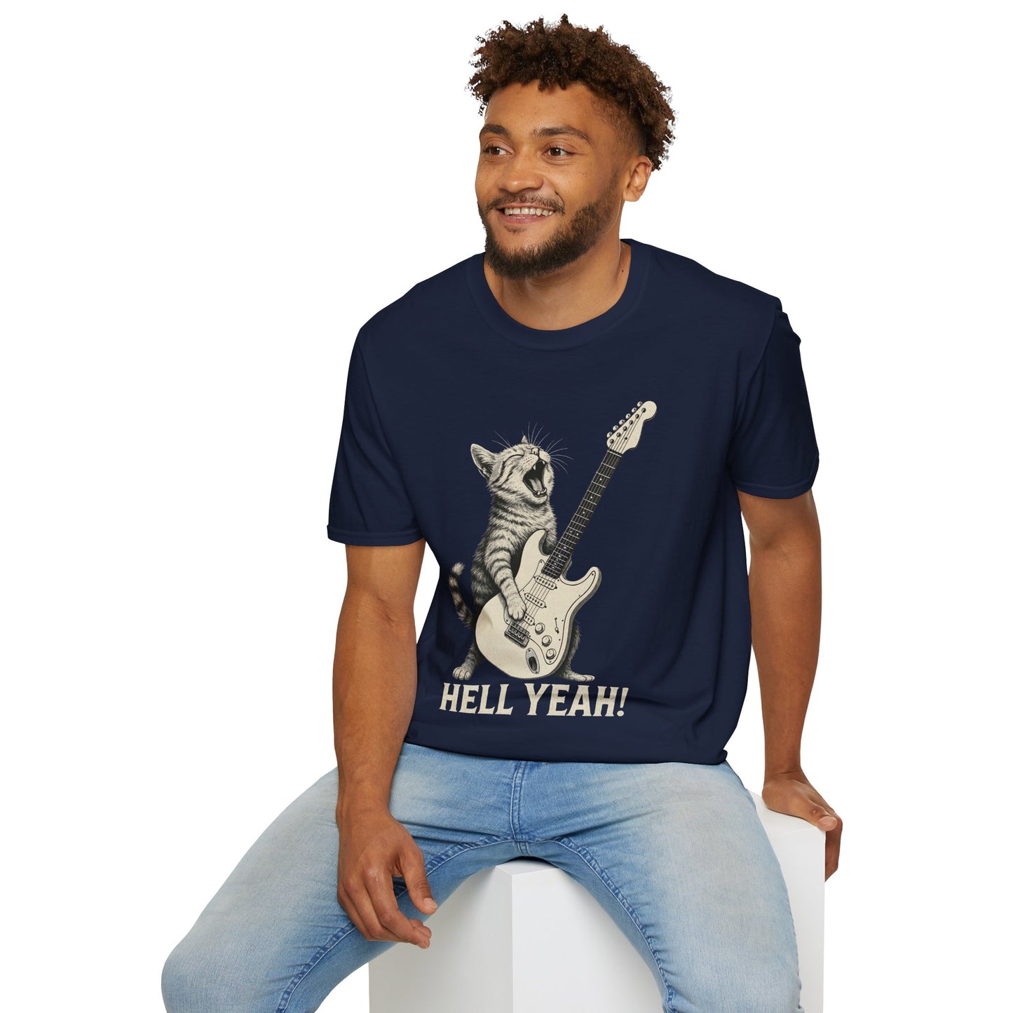 Cat Rock Unisex T-Shirt - Hell Yeah Guitarist Tee