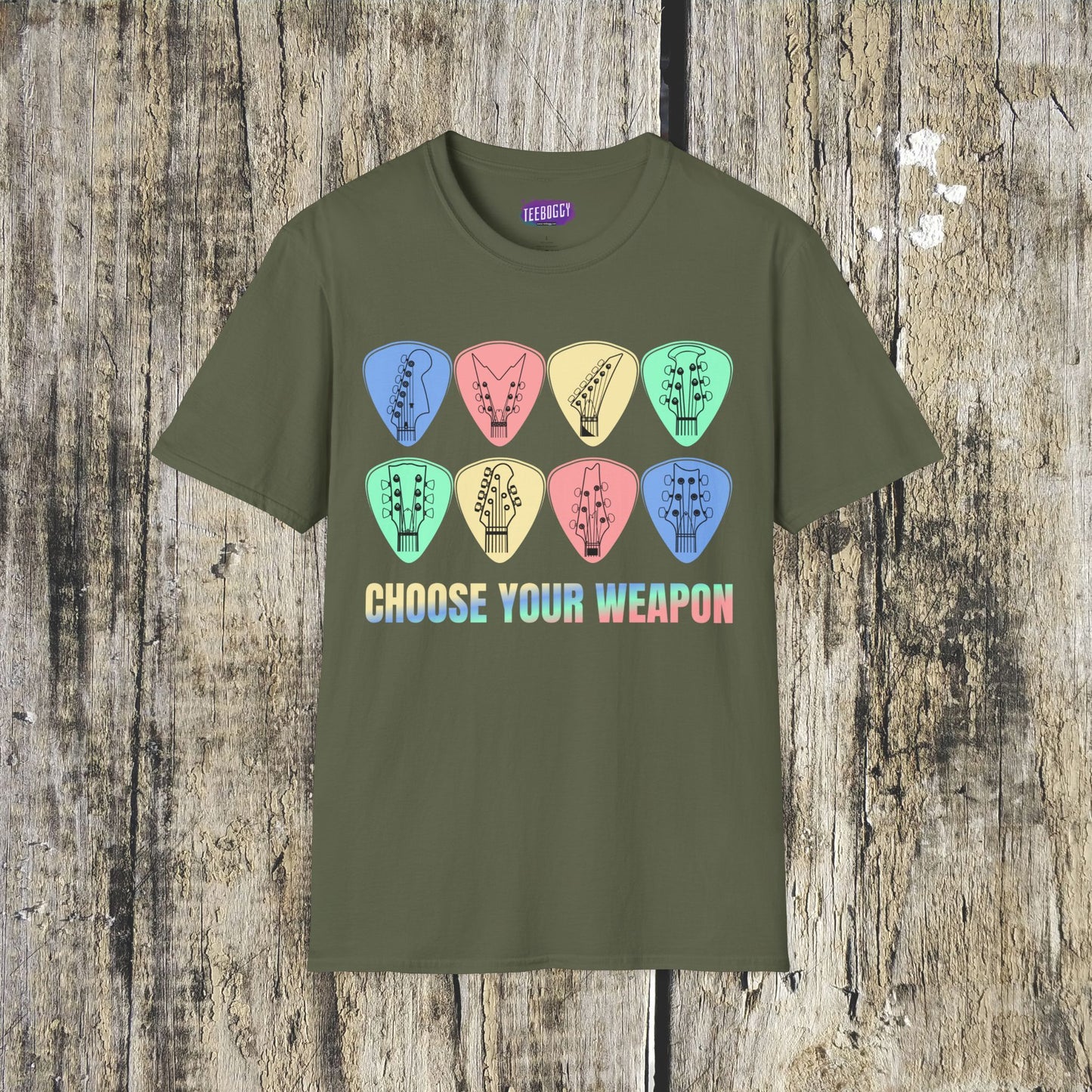 Guitar Plectrum T-Shirt - Choose Your Weapon