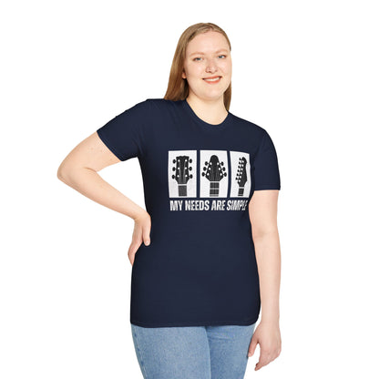 Guitar Headstocks Tee — "My Needs Are Simple!"