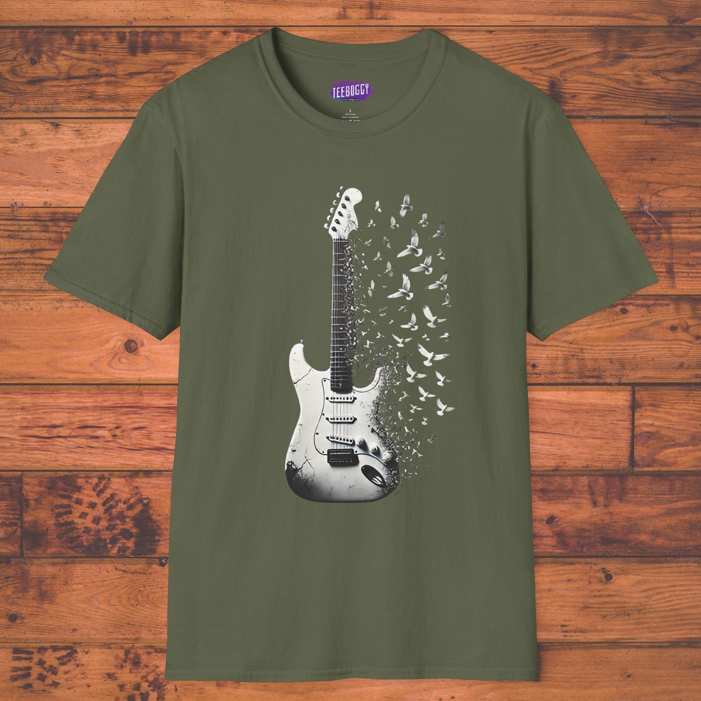 Rock Guitar Birds T-Shirt