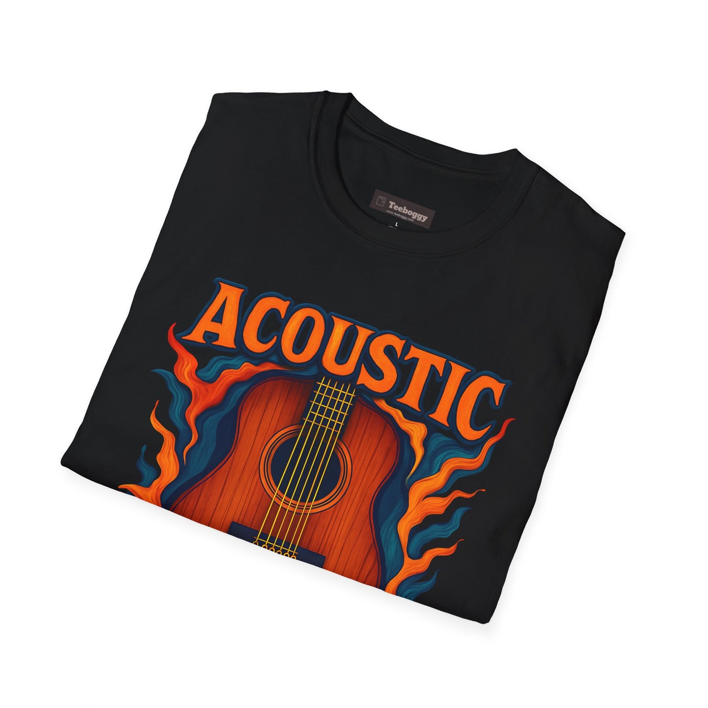 Acoustic Guitar T-Shirt — "Acoustic Rocks" Folk & Rock Tee