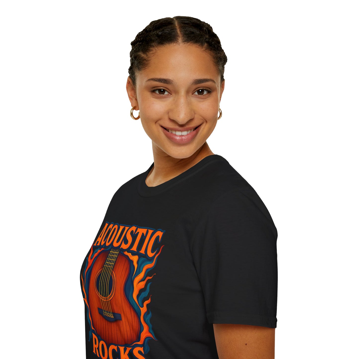 Acoustic Guitar T-Shirt — "Acoustic Rocks" Folk & Rock Tee
