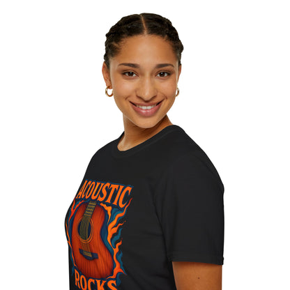 Acoustic Guitar T-Shirt — "Acoustic Rocks" Folk & Rock Tee
