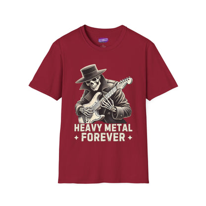 Skeleton Guitarist T-Shirt - Heavy Metal Forever