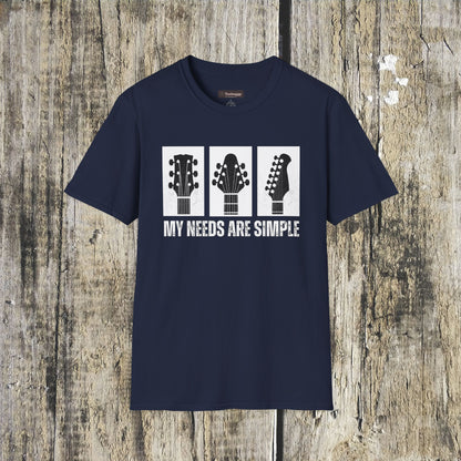 Guitar Headstocks Tee — "My Needs Are Simple!"