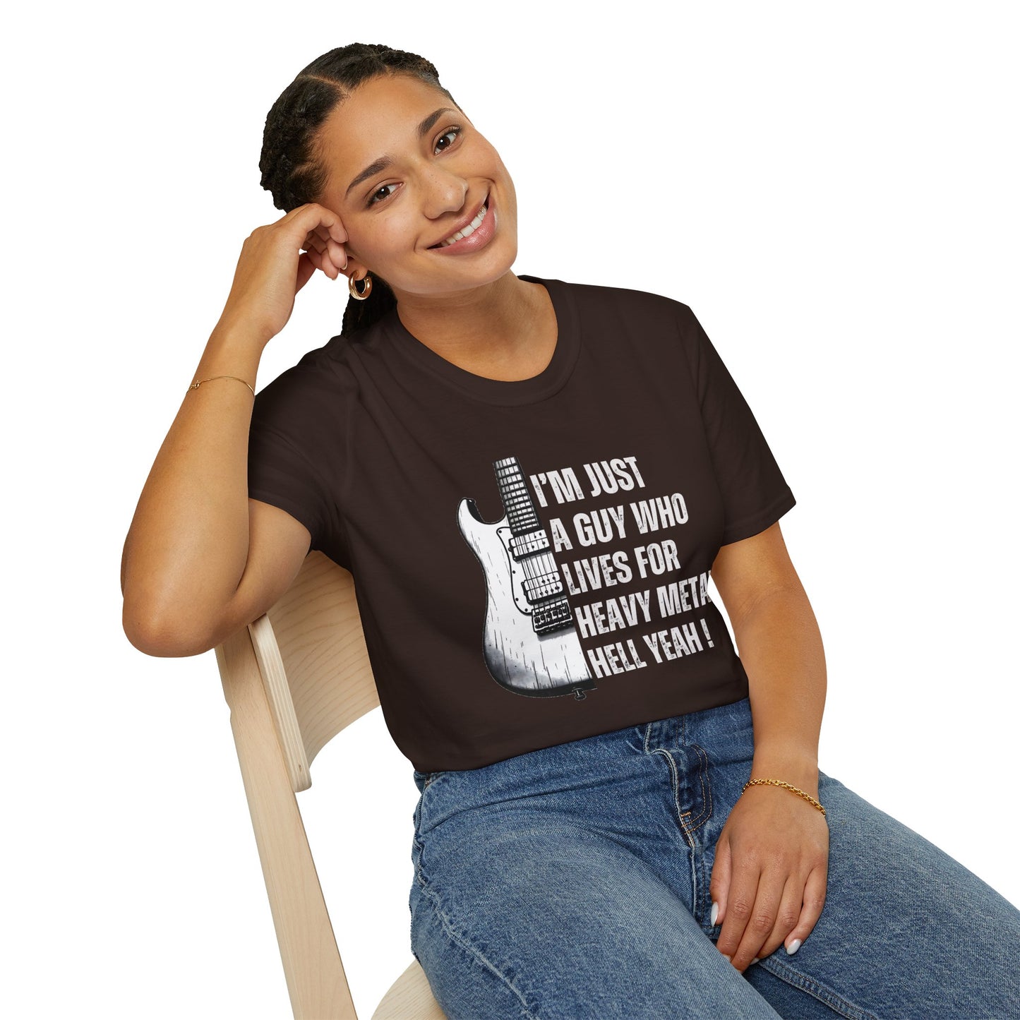 I'm Just A Guy Who Lives For Heavy Metal T-Shirt — Rock Guitar Graphic Tee
