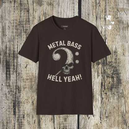 Metal Bass Skull T-Shirt — "Metal Bass, Hell Yeah!"