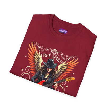 Rock & Roll Winged Guitar Girl T-Shirt