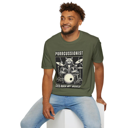 Purrcussionist Cat Drummer T-Shirt — Cats Rock My World