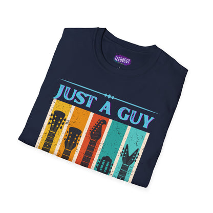 Guitar Headstocks Unisex T-Shirt - 'Just a Guy Who Loves Guitars'