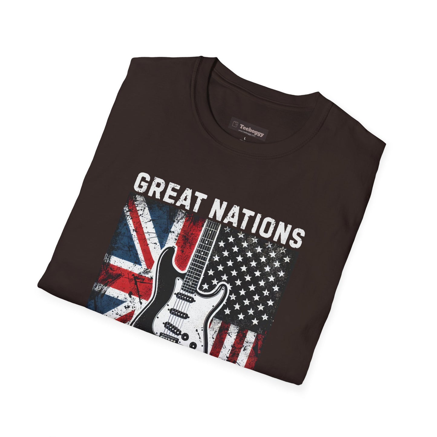 Great Nations Make Great Rock and Roll T-Shirt — USA & UK Flag Rock Tee