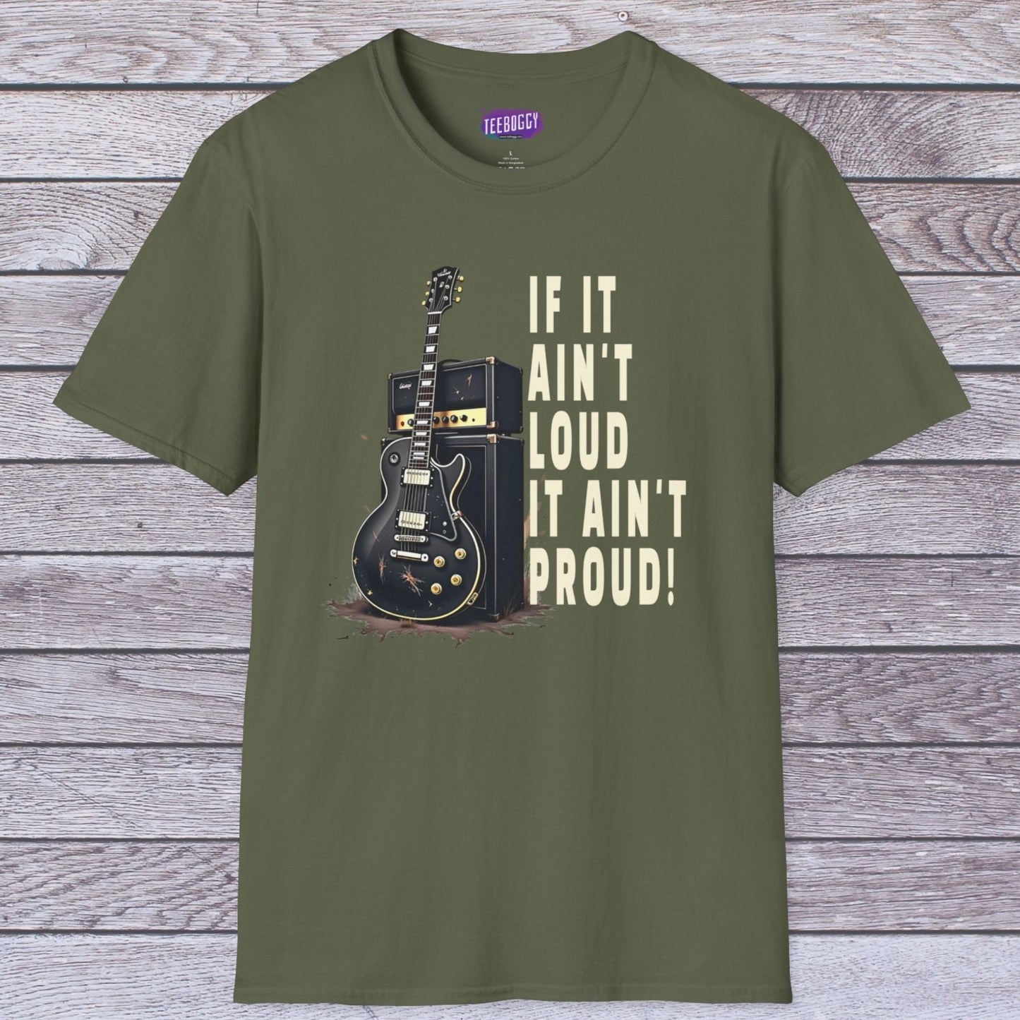 Guitar Amp Image and Slogan Unisex Softstyle T-Shirt