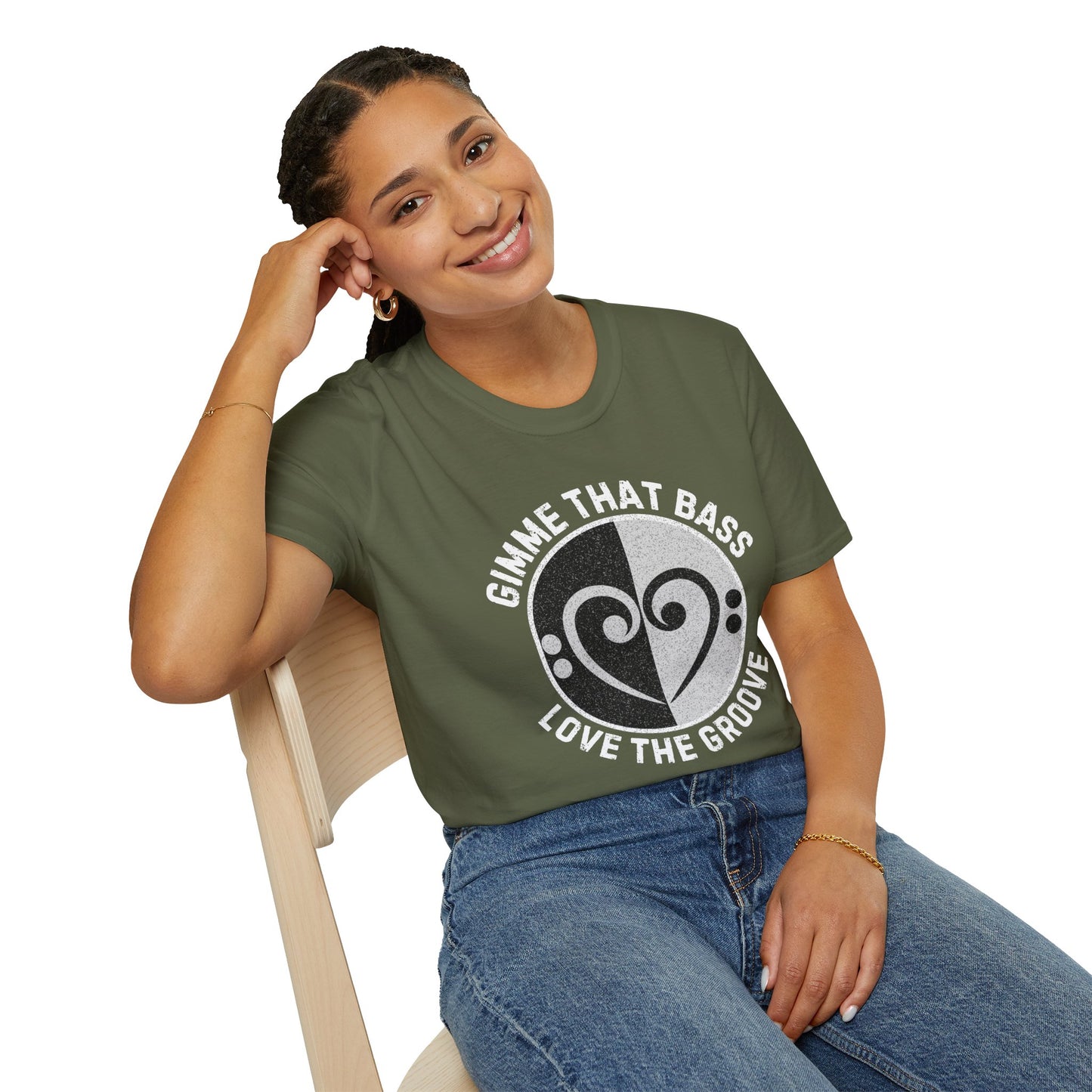 Bass Clef Heart Unisex T-Shirt - Feel the Bass, Love the Groove