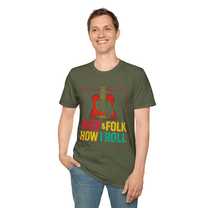 Rock & Folk How I Roll T-Shirt — Acoustic Guitar Music Tee