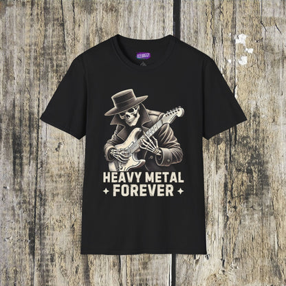 Skeleton Guitarist T-Shirt - Heavy Metal Forever