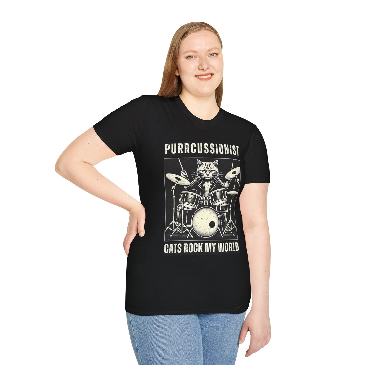 Cat Rocker T-Shirt - Purrcussionist