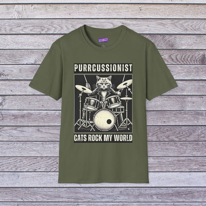 Cat Rocker T-Shirt - Purrcussionist