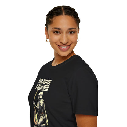 King Arthur Guitar Tee — Excalibur Rock T-Shirt