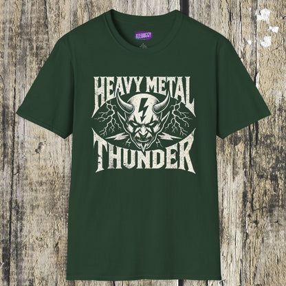 Heavy Metal T-Shirt with Devil's Horns & Thunder Bolt Design