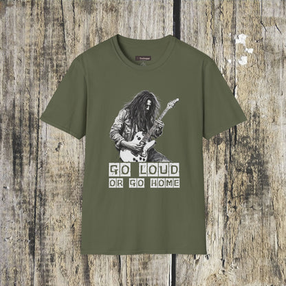 Rock Guitar T-Shirt — "Go Louid or Go Home" Graphic Tee