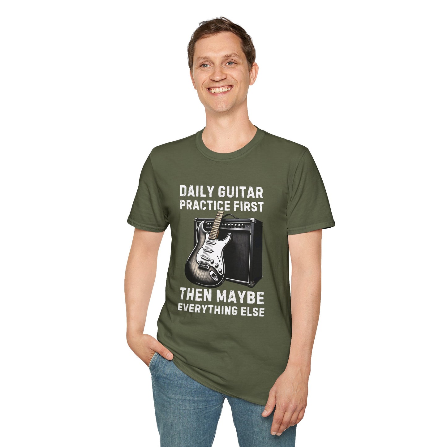 Daily Guitar Practice First T-Shirt — Rock Guitar & Amp Design