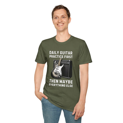 Daily Guitar Practice First T-Shirt — Rock Guitar & Amp Design