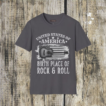 Graphic Tee USA Rock and Roll Acoustic Guitar T-Shirt