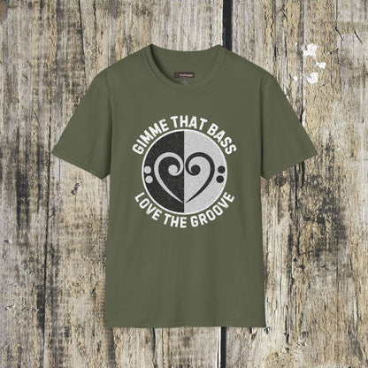 Bass Clef Heart Unisex T-Shirt - Feel the Bass, Love the Groove