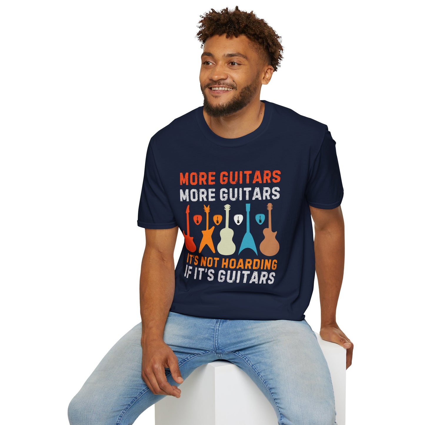 More Guitars, More Guitars T-Shirt — "It's Not Hoarding If It's Guitars" Guitar Shapes Tee