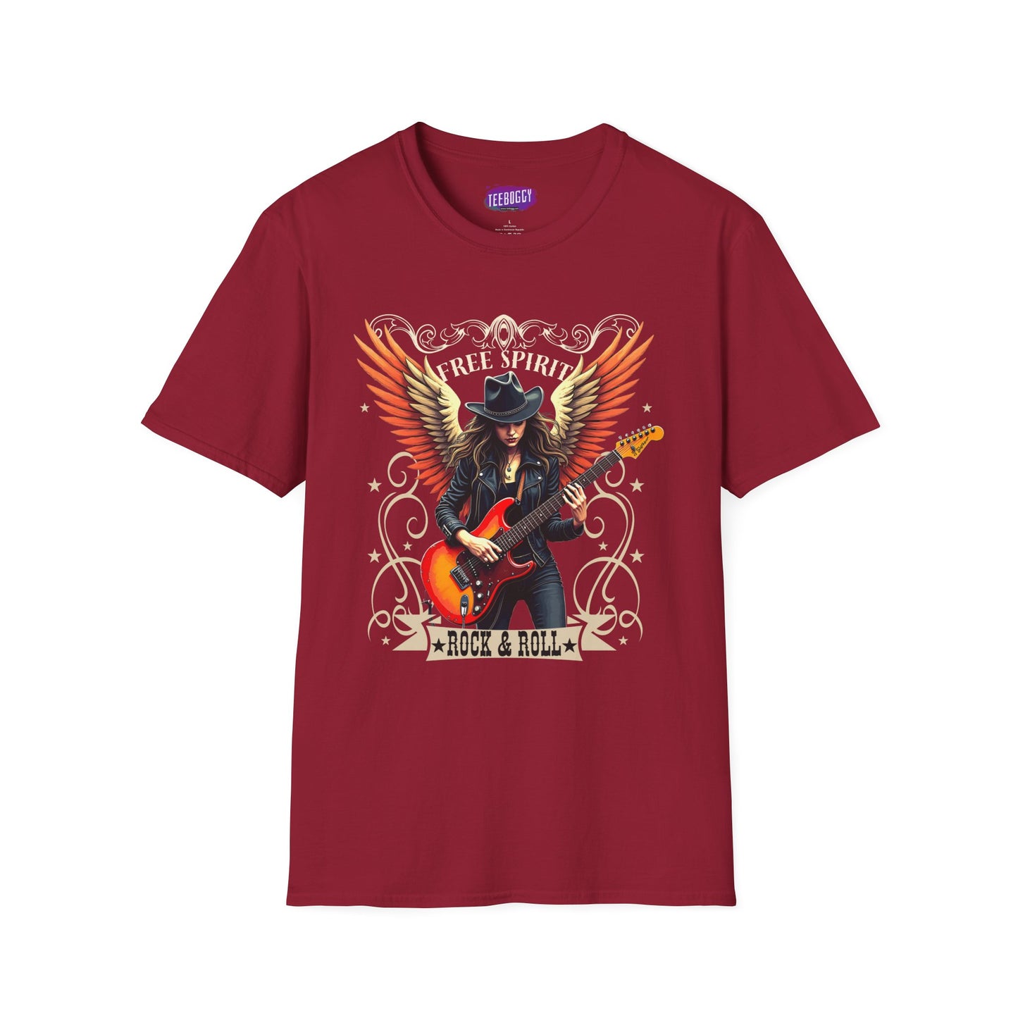 Rock & Roll Winged Guitar Girl T-Shirt