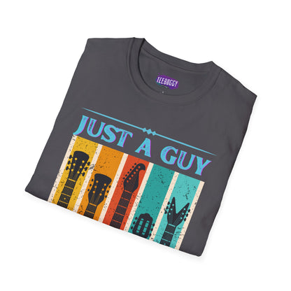 Guitar Headstocks Unisex T-Shirt - 'Just a Guy Who Loves Guitars'