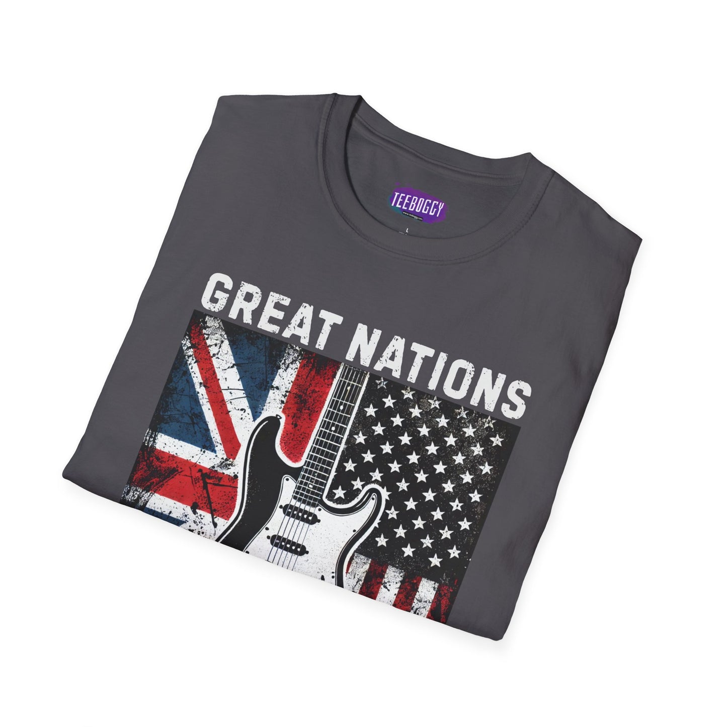 Graphic T-Shirt - UK & USA Flags - Great Nations Make Great Music