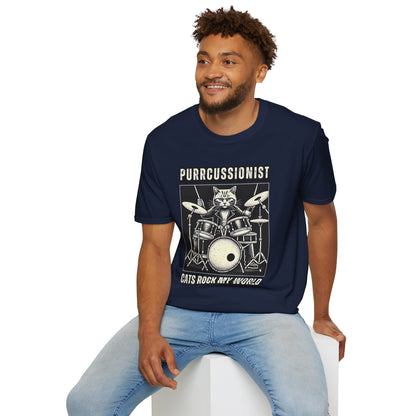 Purrcussionist Cat Drummer T-Shirt — Cats Rock My World