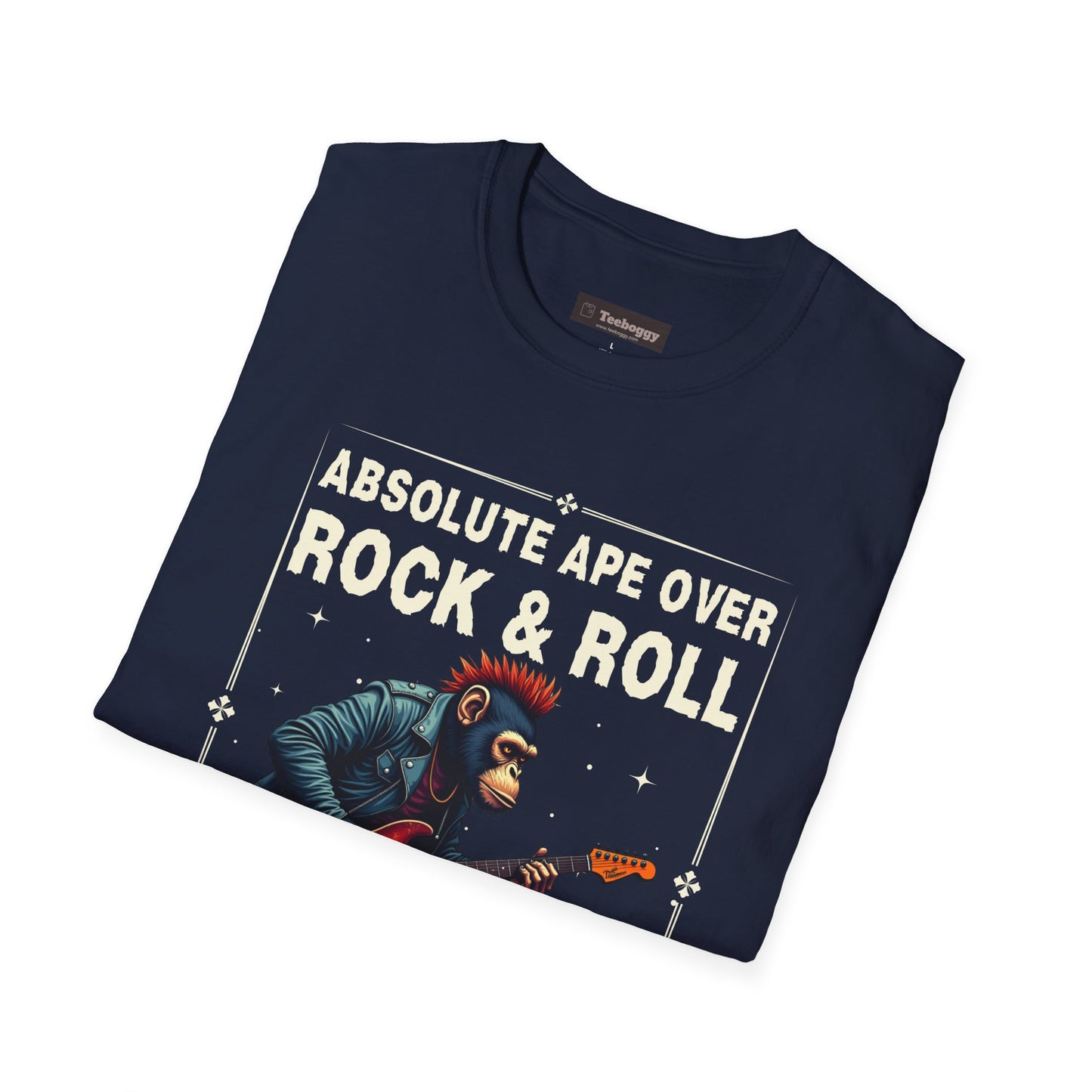 Rocker Chimp T-Shirt — "Absolute Ape, Over Rock and Roll"