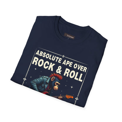 Rocker Chimp T-Shirt — "Absolute Ape, Over Rock and Roll"