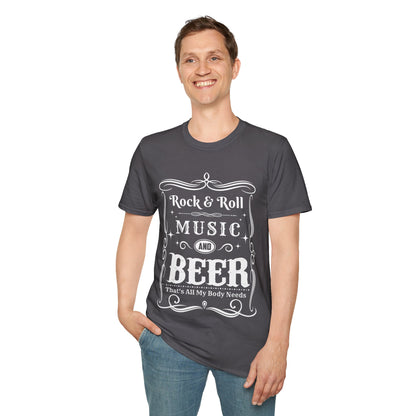 Rock & Roll Music & Beer, Softstyle T-Shirt