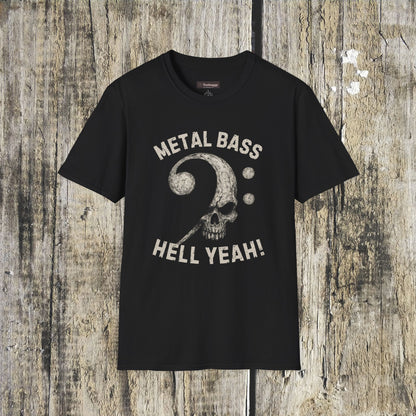 Metal Bass Skull T-Shirt — "Metal Bass, Hell Yeah!"