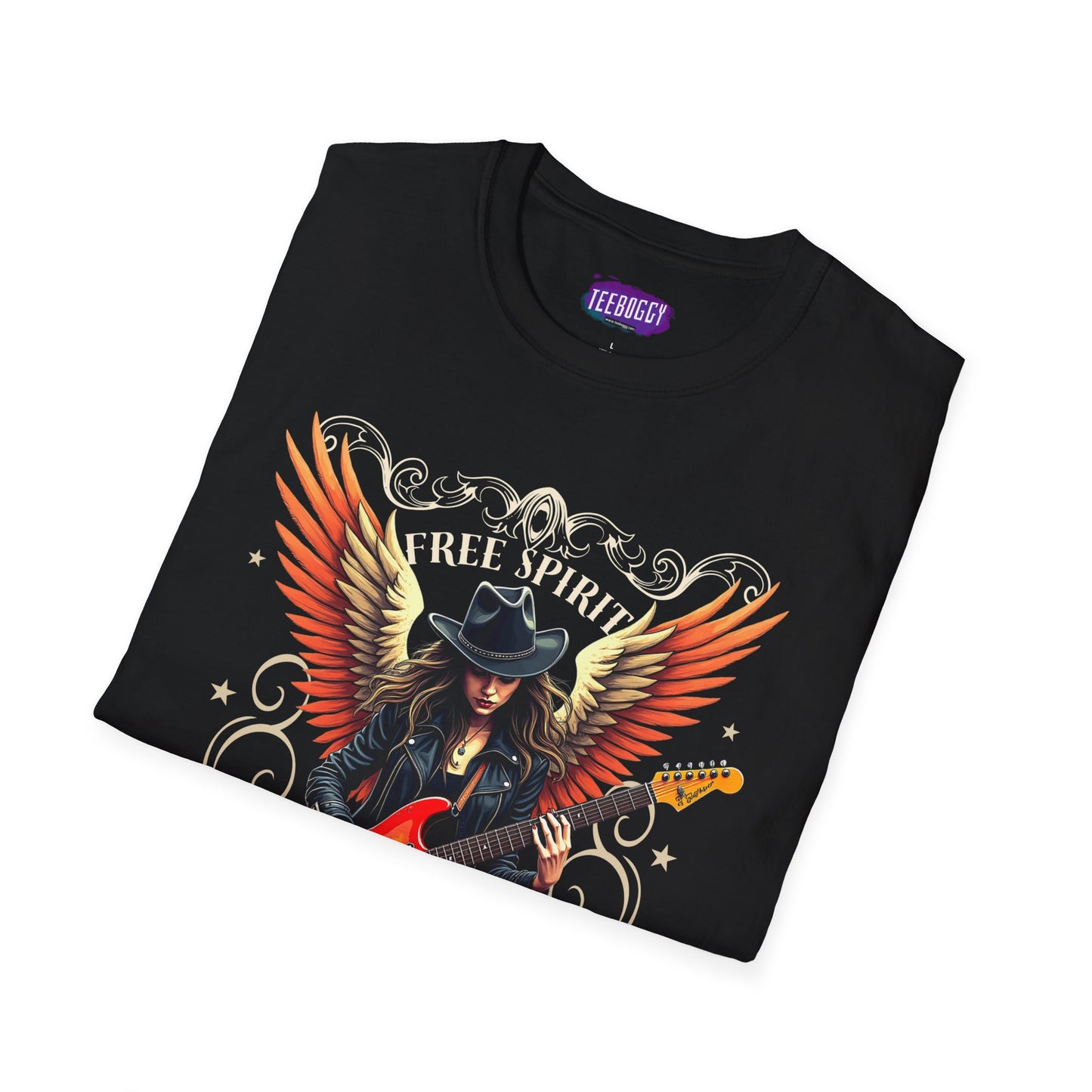 Rock & Roll Winged Guitar Girl T-Shirt