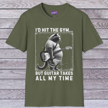 Funny Fat Cat Guitar Unisex T-Shirt