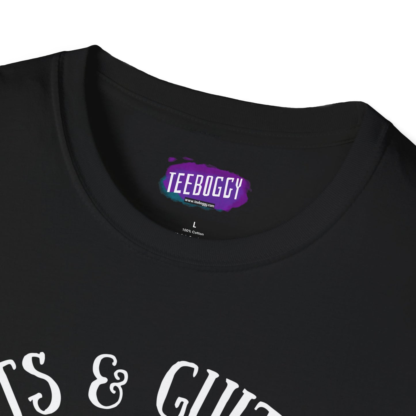 Rocker Cat T-Shirt with 'Cats & Guitars Rock My World' Slogan