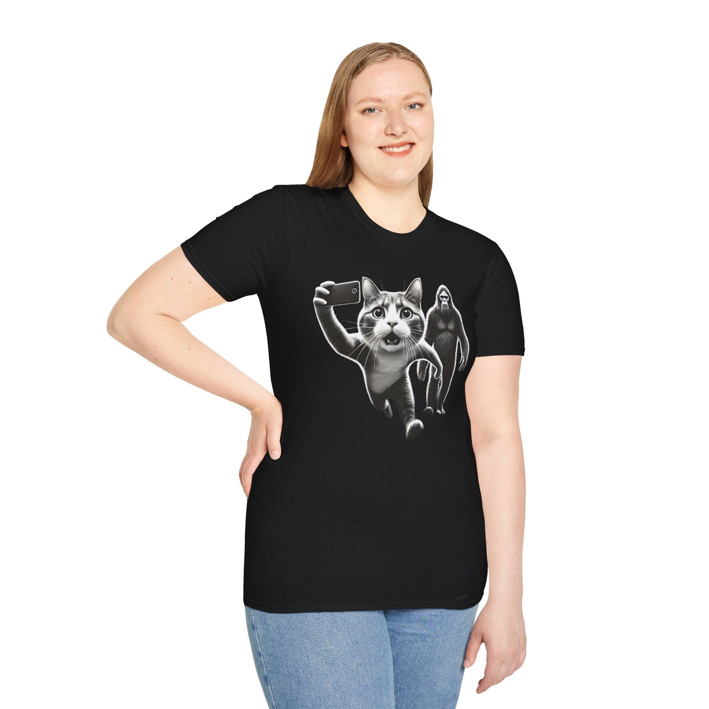 Cat Sasquatch Selfie T-Shirt