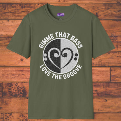 Bass Clef Heart Unisex T-Shirt - Feel the Bass, Love the Groove
