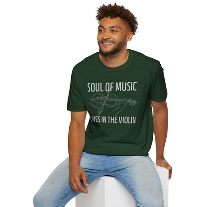 Violin T-Shirt - Soul of Music, Lives in the Violin