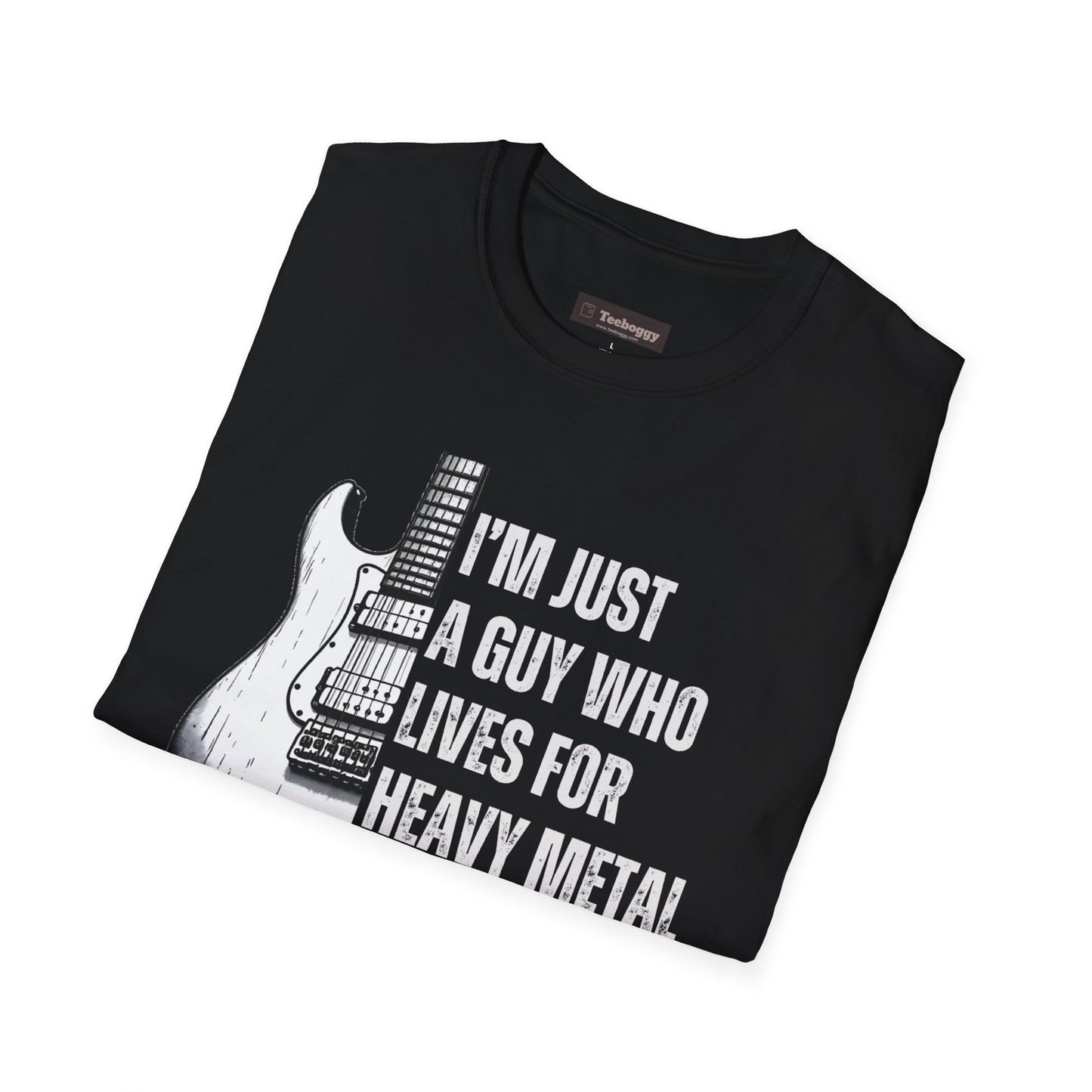 I'm Just A Guy Who Lives For Heavy Metal T-Shirt — Rock Guitar Graphic Tee